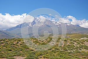 The landscape of Mount Sabalan Volcano , Iran