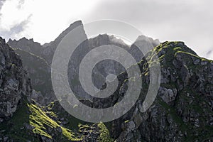 Landscape and mountain in Andenes in Lofoten in Norway