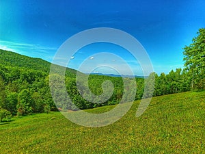 Landscape mountain. Forest and meadow. Mountain Borja, Bosnia and Herzegovina.