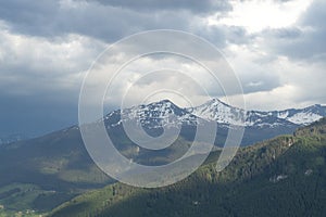 Landscape at the mountain near the austrian village called Bramberg am Wildkogel