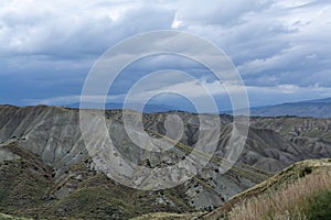 Landscape with mountain range on Sicily island, South of Italy