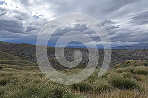 Landscape with mountain range on Sicily island, South of Italy