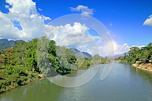 Landscape mountain and river