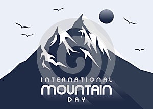 Landscape mountain silhouette for International Mountain Day