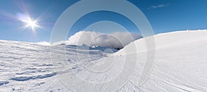 Landscape of mountain with snow