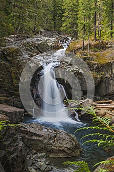 Landscape Mountain and waterfall in slow shutter