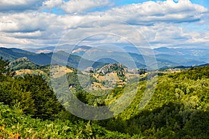 Landscape with mountains and clouds