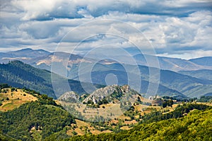 Landscape with mountains and clouds