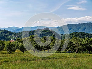landscape with mountains , image taken in Marostica, Vicenza, Italy