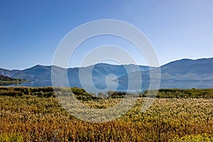 Landscape with mountains and lake