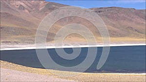 Landscape of mountains,lake and valley Atacama desert Chile