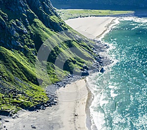 Landscape with mountains in the Lofoten islands