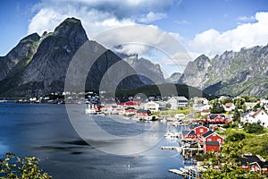 Landscape with mountains in the Lofoten islands