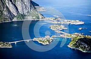 Landscape with mountains in the Lofoten islands