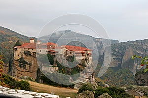 Landscape of the mountains and monasteries of Meteora, Greece