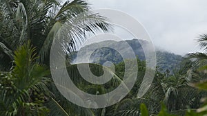 Landscape of mountains and sky.Camiguin island.