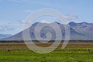 Landscape of mountains in Snaefellsnes peninsula South Iceland photo