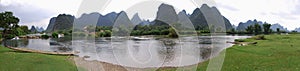 Landscape,mountains in Yangshuo and River Lee