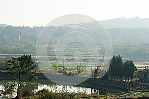 The landscape Of mountaint village in Hunan