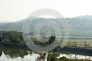 The landscape Of mountaint village in Hunan