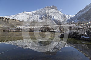 Landscape of Muktinath village in lower Mustang District, Nepal