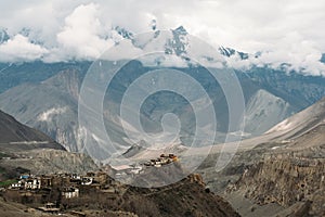 Landscape of Muktinath village in lower Mustang District, Nepal.