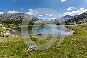 Landscape with Muratovo Lake, Banderishki Chukar and Todorka Peaks, Pirin Mountain, Bulgaria