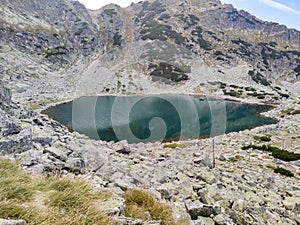 Landscape with Musalenski lakes, Rila mountain, Bulgaria photo