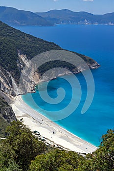 Landscape of Myrtos beach, Kefalonia, Ionian islands, Greece