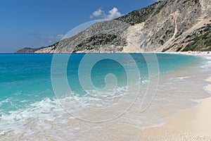 Landscape of Myrtos beach, Kefalonia, Ionian islands, Greece