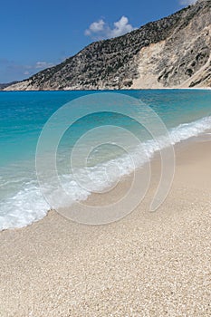 Landscape of Myrtos beach, Kefalonia, Ionian islands, Greece