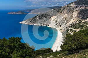 Landscape of Myrtos beach, Kefalonia, Ionian islands, Greece