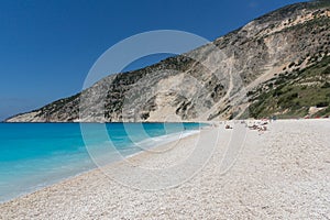 Landscape of Myrtos beach, Kefalonia, Ionian islands, Greece