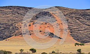 Landscape of the Namib-Naukluft National Park is a national park of Namibia