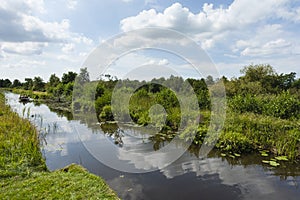 Landscape at Nationaal Park de Weerribben in summer