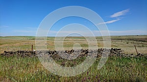 Landscape of national park Zona de Interes Regional Llanos de Caceres y Sierra de Fuentes in Extremadura, Spain photo