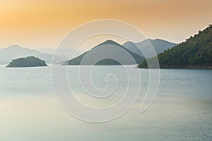 Landscape Natrue and a water at Kaeng Krachan Dam.