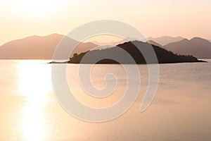 Landscape Natrue and a water at Kaeng Krachan Dam.