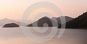 Landscape Natrue and a water at Kaeng Krachan Dam.