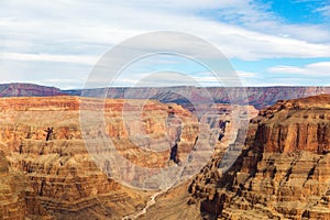 Aerial view of grand canyon from helicopter