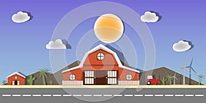 Landscape nature design.paper art style