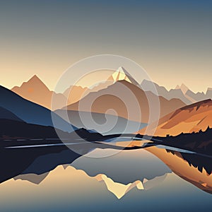 Landscape and nature, mountains and rivers, night view, sunrise and sunset