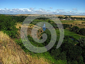 Landscape. Nature reserve in Donbass. Steppe zone photo