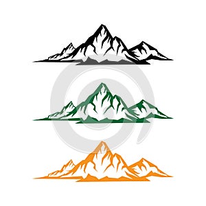 Landscape nature vector or outdoor mountain silhouette for element design with different color