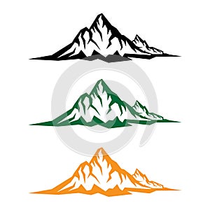 Landscape nature vector or outdoor mountain silhouette for element design with different color