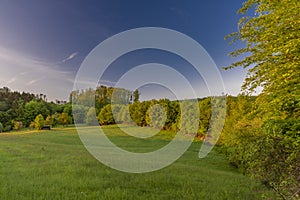 Landscape near Banska Stiavnica town in sping fresh color morning