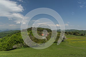 Landscape near Banska Stiavnica town in sping fresh color morning