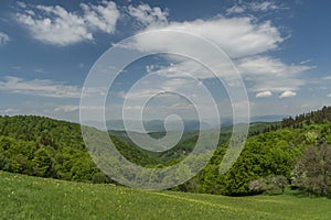 Landscape near Banska Stiavnica town in sping fresh color morning