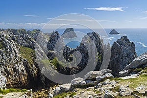 Landscape near Pen-Hir cape (Pointe de Pen-Hir), Camaret-sur-Mer, Crozon, Brittany, France photo