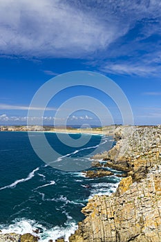 Landscape near Pen-Hir cape (Pointe de Pen-Hir), Camaret-sur-Mer, Crozon, Brittany, France